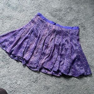 NWOT AE Purple Metallic Floral Skirt 12